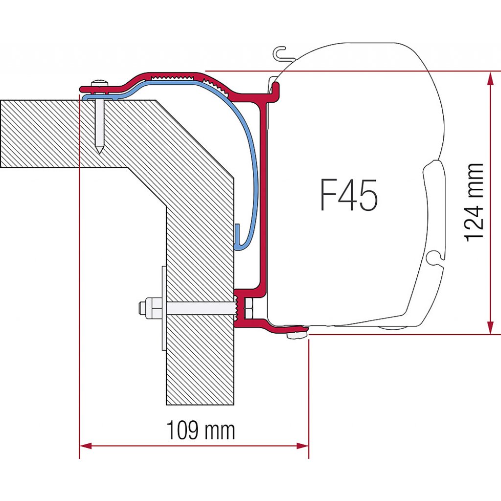 FIAMMA Adapterkit 3-tlg zu Wandmarkise FIAMMA F45 S/F45 L passend für Laika X