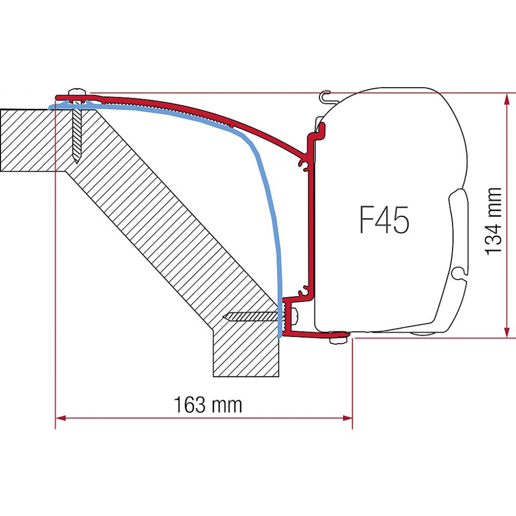 FIAMMA Adapterkit FIAMMA 3-tlg. zu Wandmarkise F45 S / F45 L passend für Laika Ecovip 07