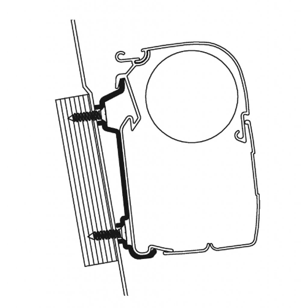 THULE Adapterkit 2-tlg. zu Wandmarkise Thule Omnistor Serie 5 / 8 Ford Transit Hochdach