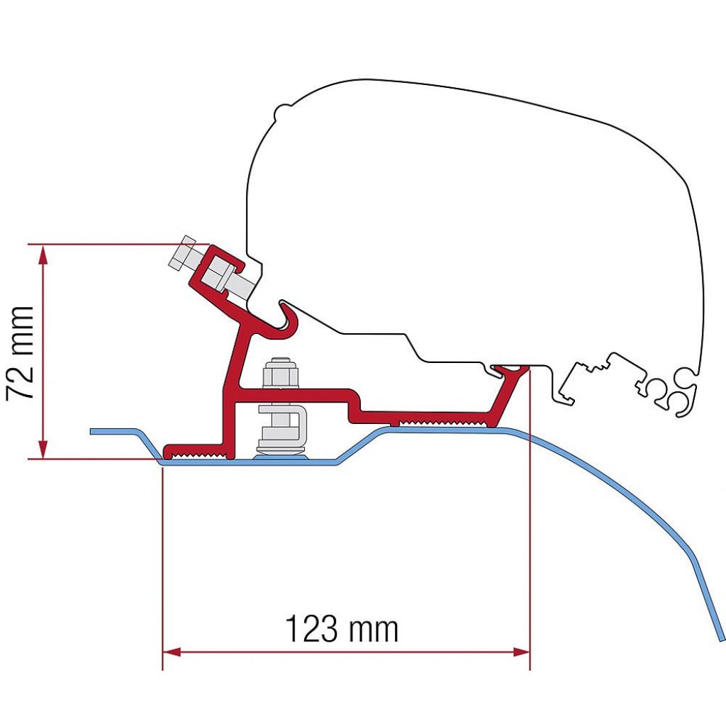 FIAMMA Adapterkit 3tlg. inkl. Rain Guard zu Dachmarkise FIAMMA passend für F65/F80 Ducato/ Jumper/Boxer High Roof