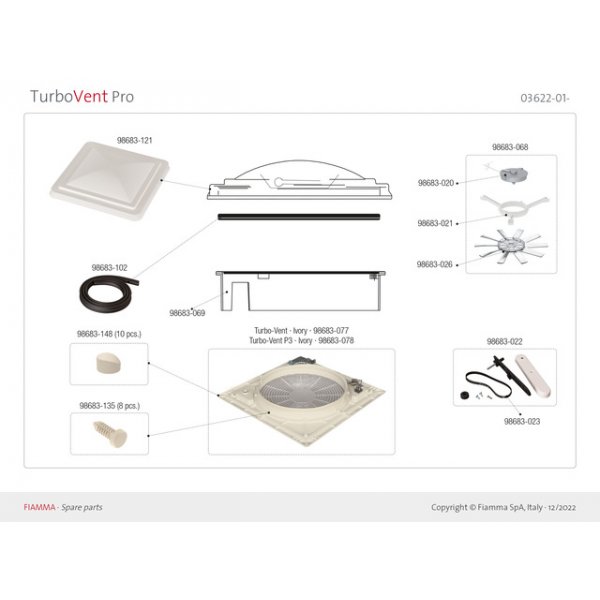 FIAMMA Riemenantrieb KIT zu Dachhaube Turbo Vent