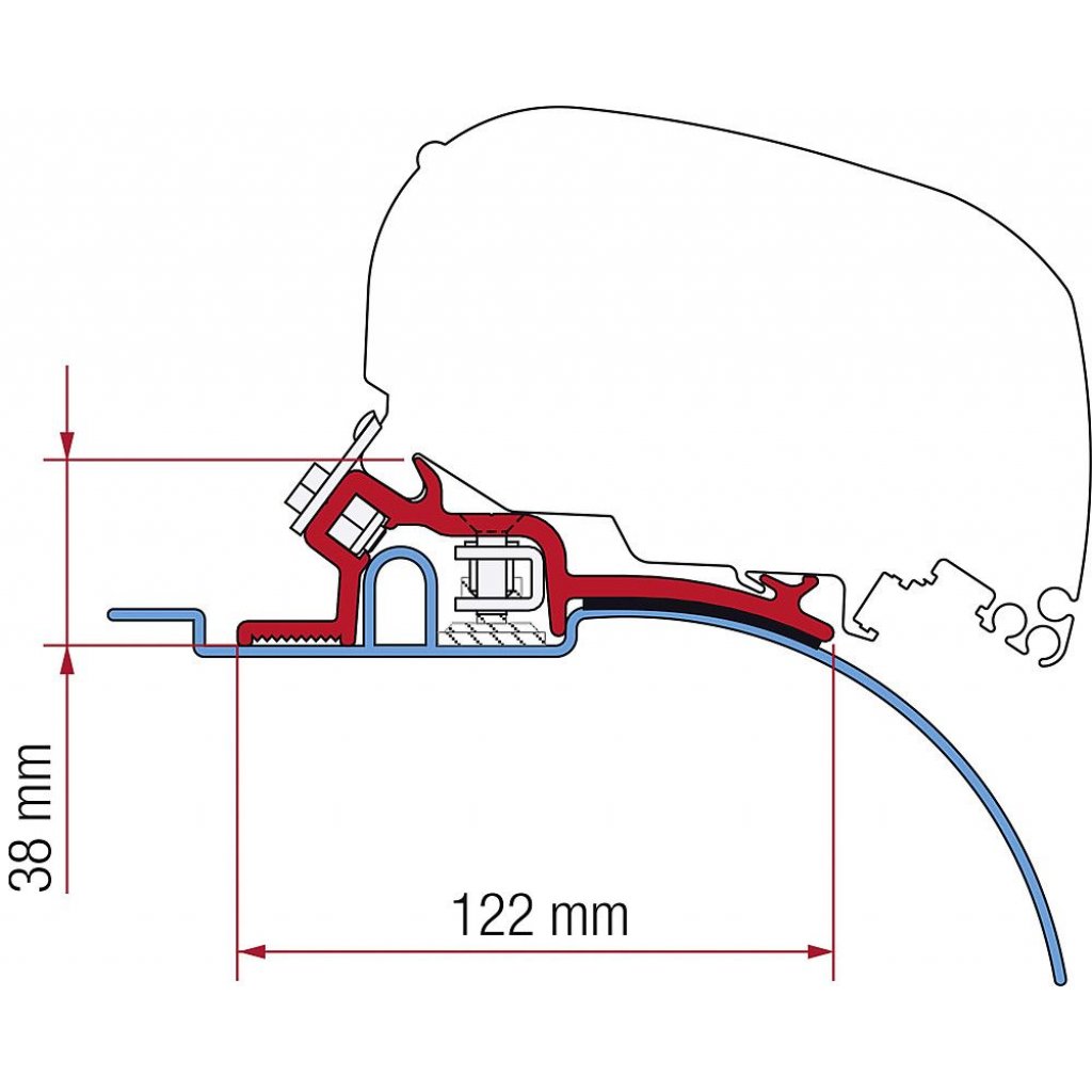 FIAMMA Adapterkit 2-tlg. zu Dachmarkise Fiamma F65 S / F65 L Ducato / Jumper Boxer High Roof 1994-06/2006