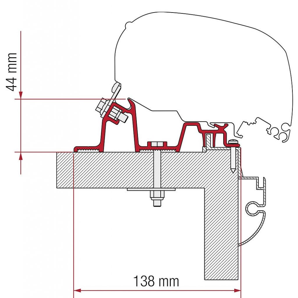 FIAMMA Adapterkit FIAMMA 4-tlg. zu Dachmarkise F5 S / F65 L passend für Hobby Premium