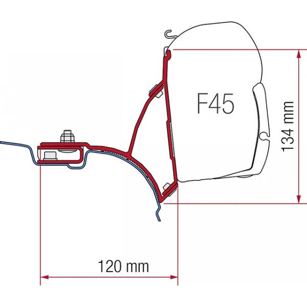 FIAMMA Kit Fiamma  VW T5 Transporter Multivan zu F45 2 Halterungen