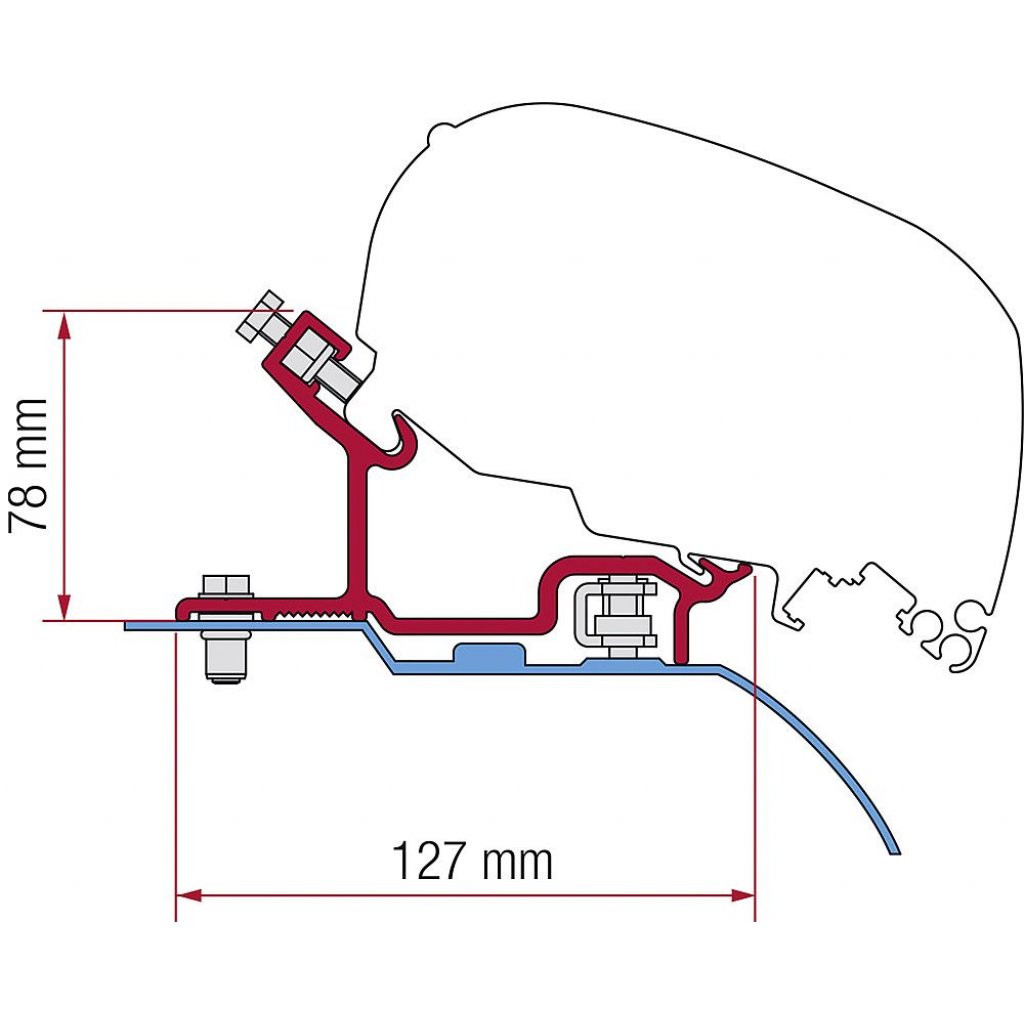 FIAMMA Adapterkit FIAMMA 3-tlg. passend für F5 S/F65 L Ducato H3 / Jumper H3 / Boxer H3 ab