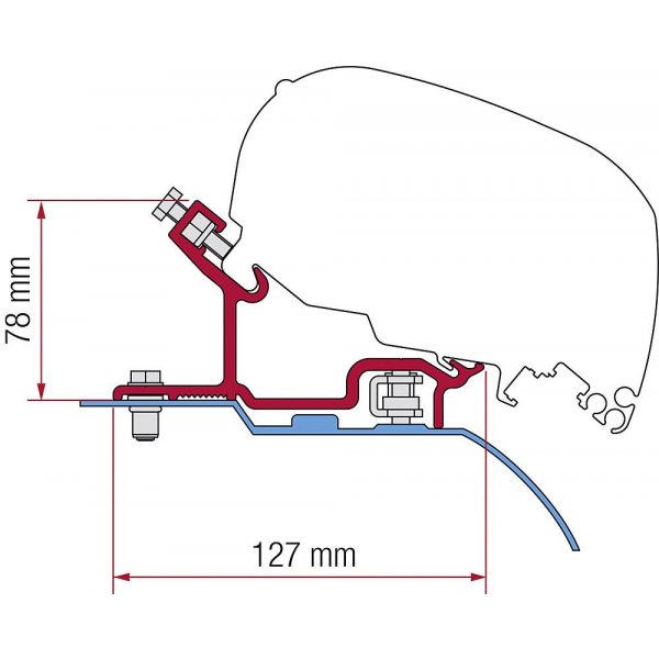 FIAMMA Adapterkit 3-tlg. zu Fiamma F80 / F65 an Ducato/Jumper/Boxer H3 L3/L4 ab 06/2006