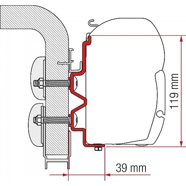 FIAMMA Adapter passend für Hymer Camp 500500 cm