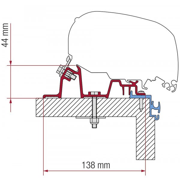 FIAMMA Adapterkit FIAMMA 4-tlg. zu Dachmarkise F5 S / F 65 L passend für Hobby Excellent