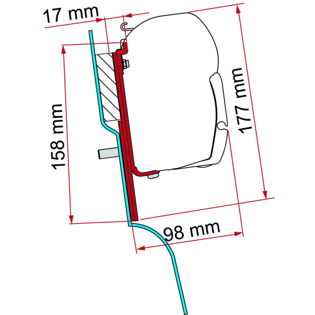 FIAMMA Adapter FIAMMA zu Markise F45 Ford Custom Nugget