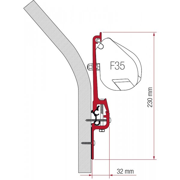 FIAMMA Adapter Fiamma  Kit Eriba Touring zu F35 2 Halterungen