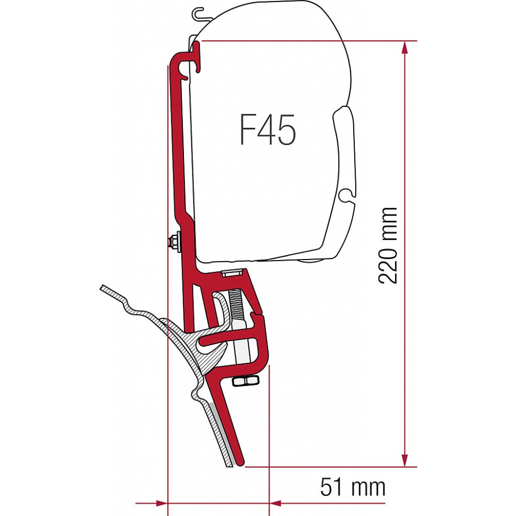 FIAMMA Adapter Fiamma Kit Brandrup pa ssend für VW T4 zu F35/F452 Ha lterungen