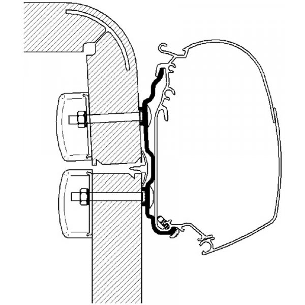 THULE Adapterschiene zu Wandmarkise  Omnistor Serie 5 / 8