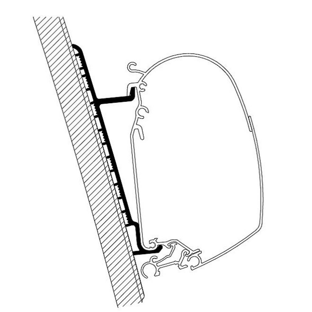 THULE Adapterkit 3-tlg. zu Wandmarkise Thule Omnistor Serie 5 / 8 / 4900 Ducato H3