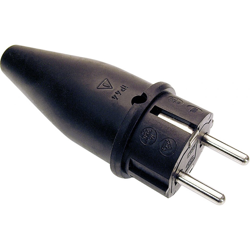 Weingärtner Schuko-Stecker Farbe schwarz