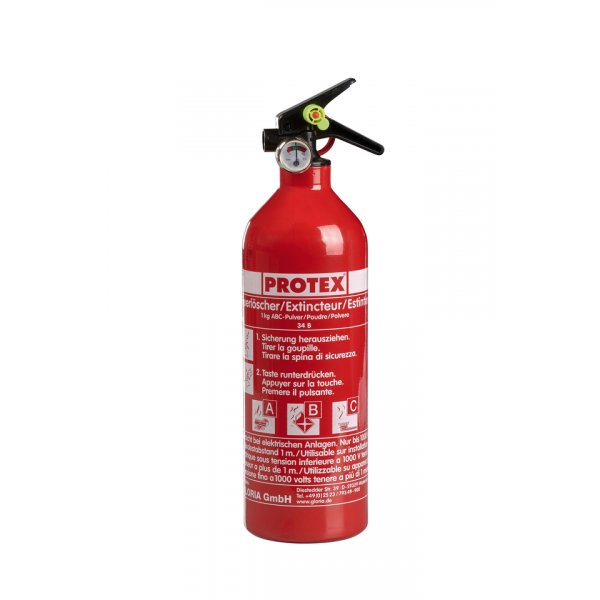 PROTEX Pulverfeuerlöscher PROTEX 1 kg mit Manometer