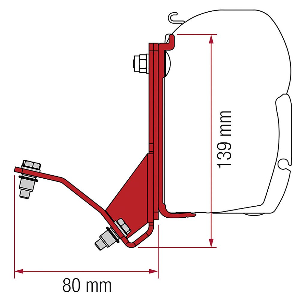 FIAMMA Adapterkit Fiamma 4-tlg. passend für Fiat Ducato Hymer Car Wandmarkise F45