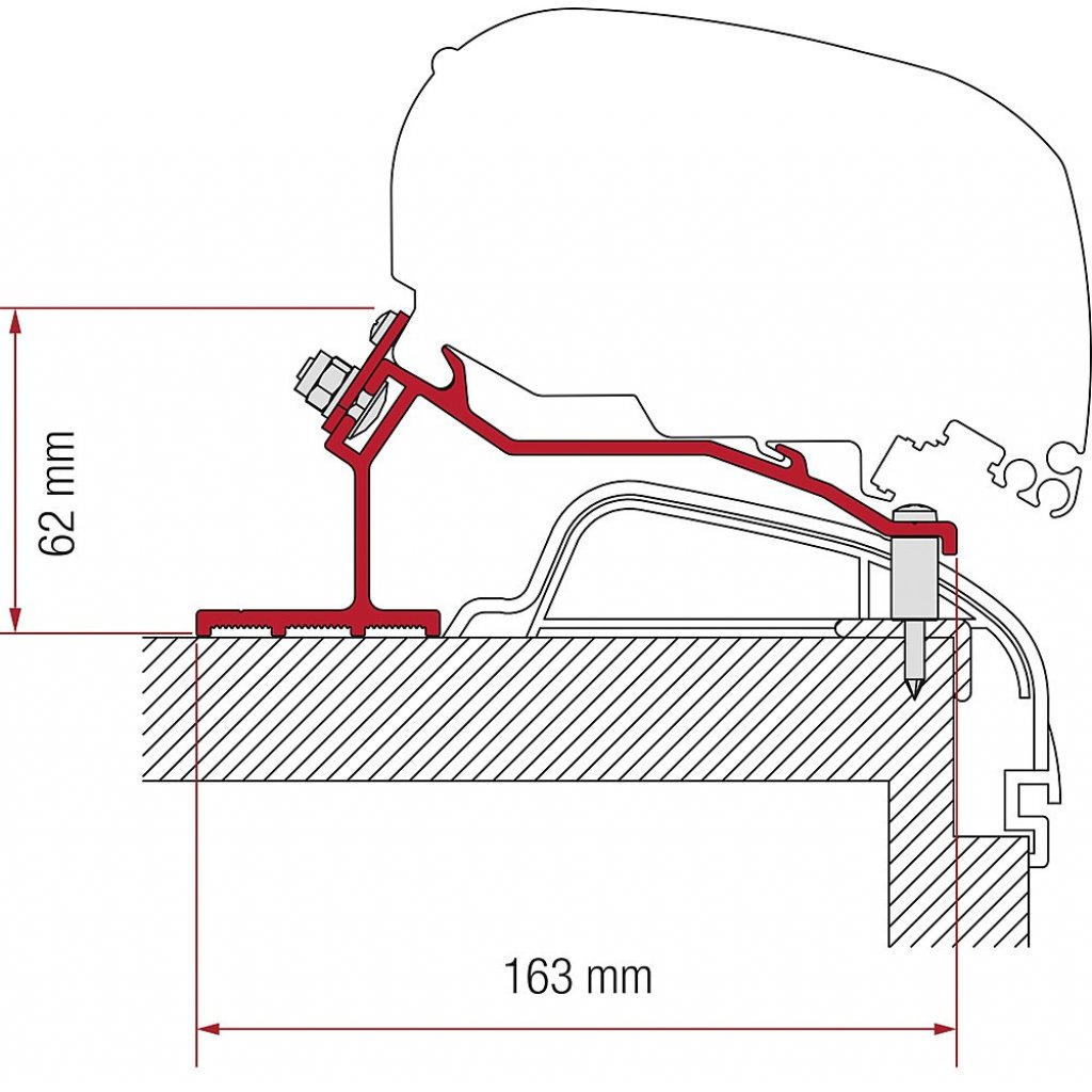 FIAMMA Adapter Fiamma 4-tlg. passend für Hobby Premium und Ontour ab 2012 für F80/F65