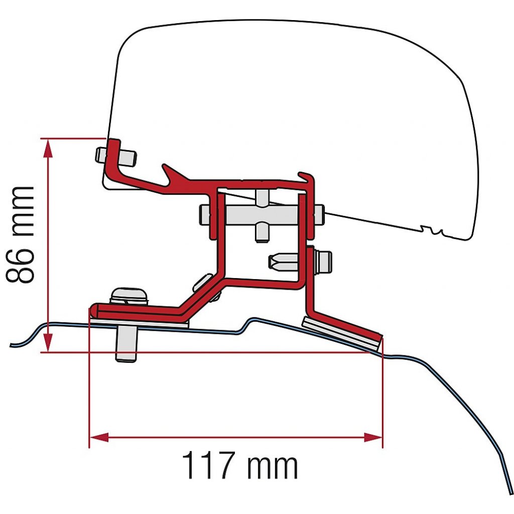 FIAMMA Adapter Fiamma 2-tlg. passend für Ford Custom L1 ab 2012 für F40van Rechtslenker