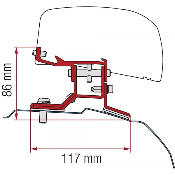 FIAMMA Adapter Fiamma 2-tlg. Ford Custom L1 ab 2012 für F40van Rechtslenker