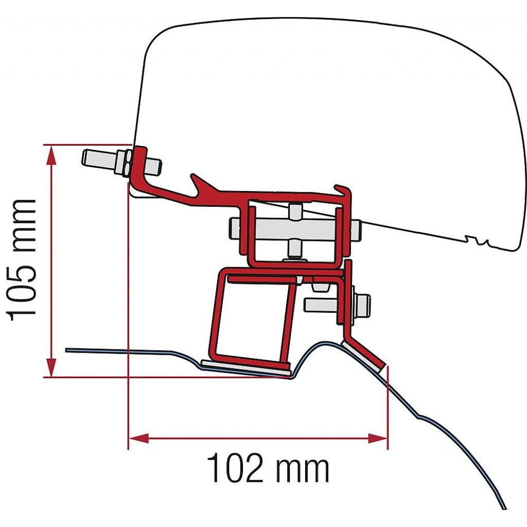 FIAMMA Adapter FIAMMA 2-tlg. passend für Mercedes V Class ab 2014 für F40van Linkslenker