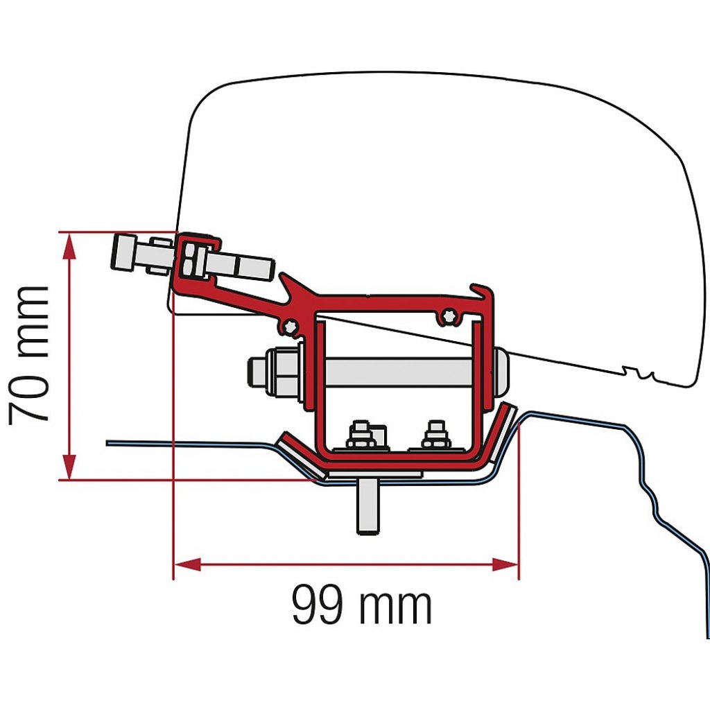 FIAMMA Adapter Fiamma 2-tlg. passend für Renault Trafic L2 ab 2014 für F40van Links- und Rechtslenker