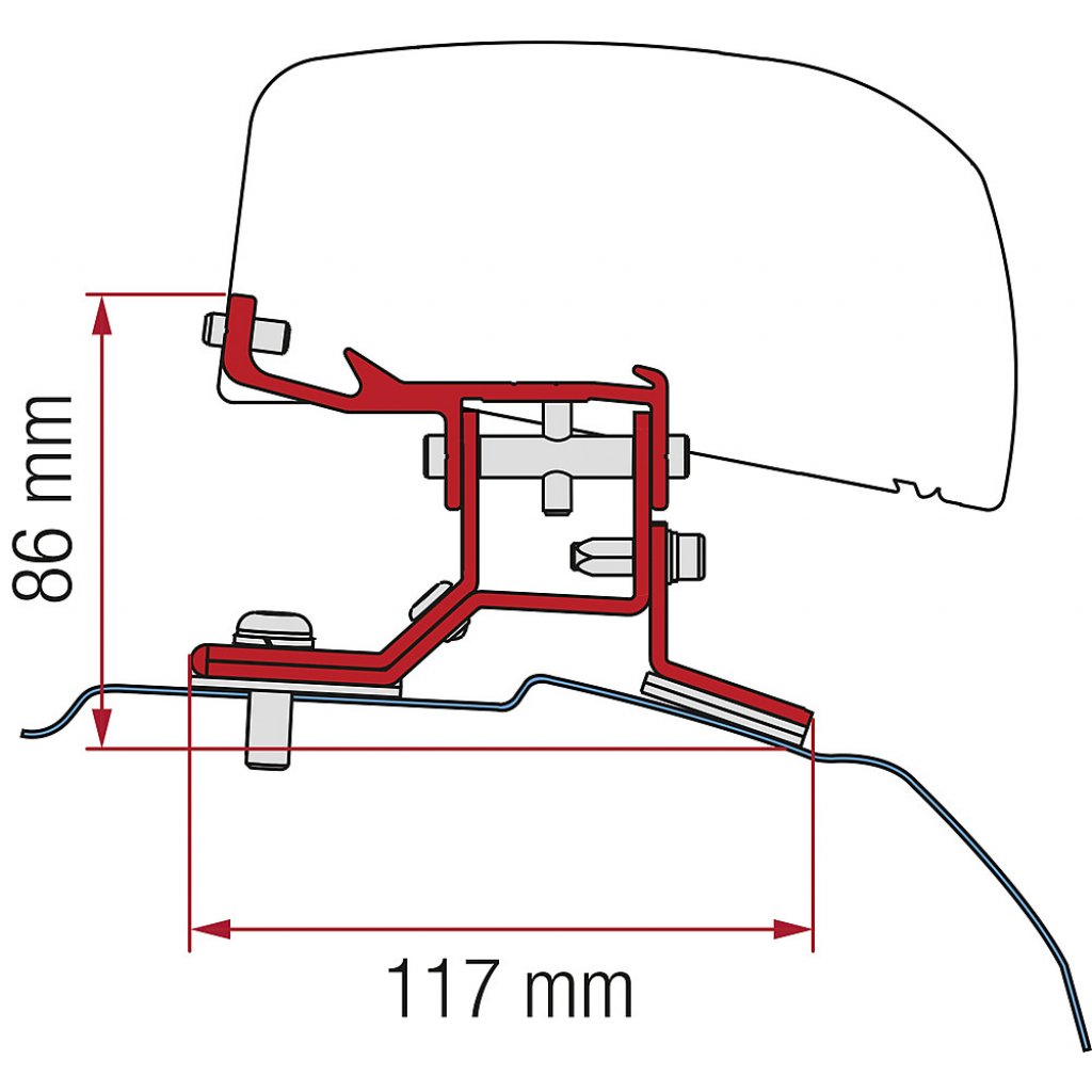 FIAMMA Adapter Fiamma 2-tlg. passend für Ford Custom L1 ab 2012 für F40van Linkslenker