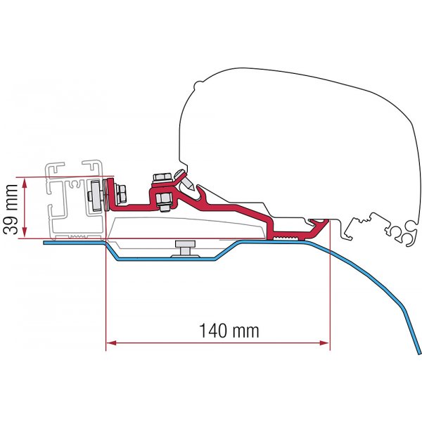 FIAMMA Adapterkit FIAMMA F80S passend für Ducato H2