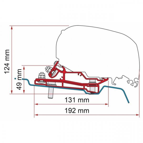 FIAMMA Markisenadapter FIAMMA passend für FordTransit L3 / H3 für D achmarkise F80 - 400 cm