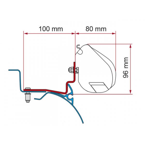 FIAMMA Markisenadapter Thule passend für Kit Camer Cap Road für Wandmarkise F35 Pro - 2-tlg.