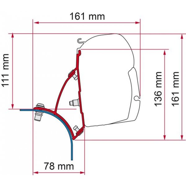 FIAMMA Markisenadapter  FIAMMA KIT passend für VW T5/T6 Lift Roof für F45s LHD