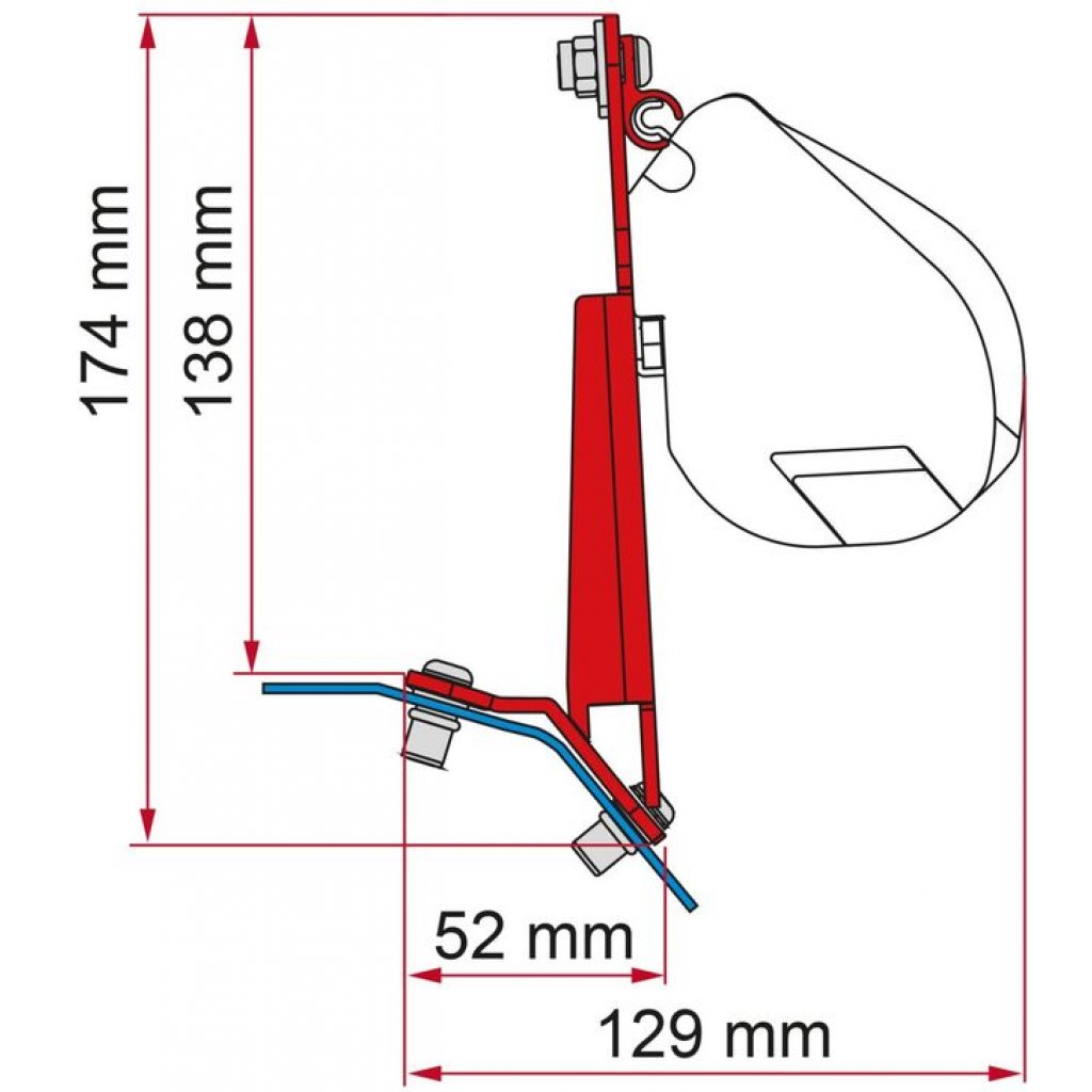 FIAMMA Markisenadapter Ford Custom Lift Roof für F45s/F35Pro