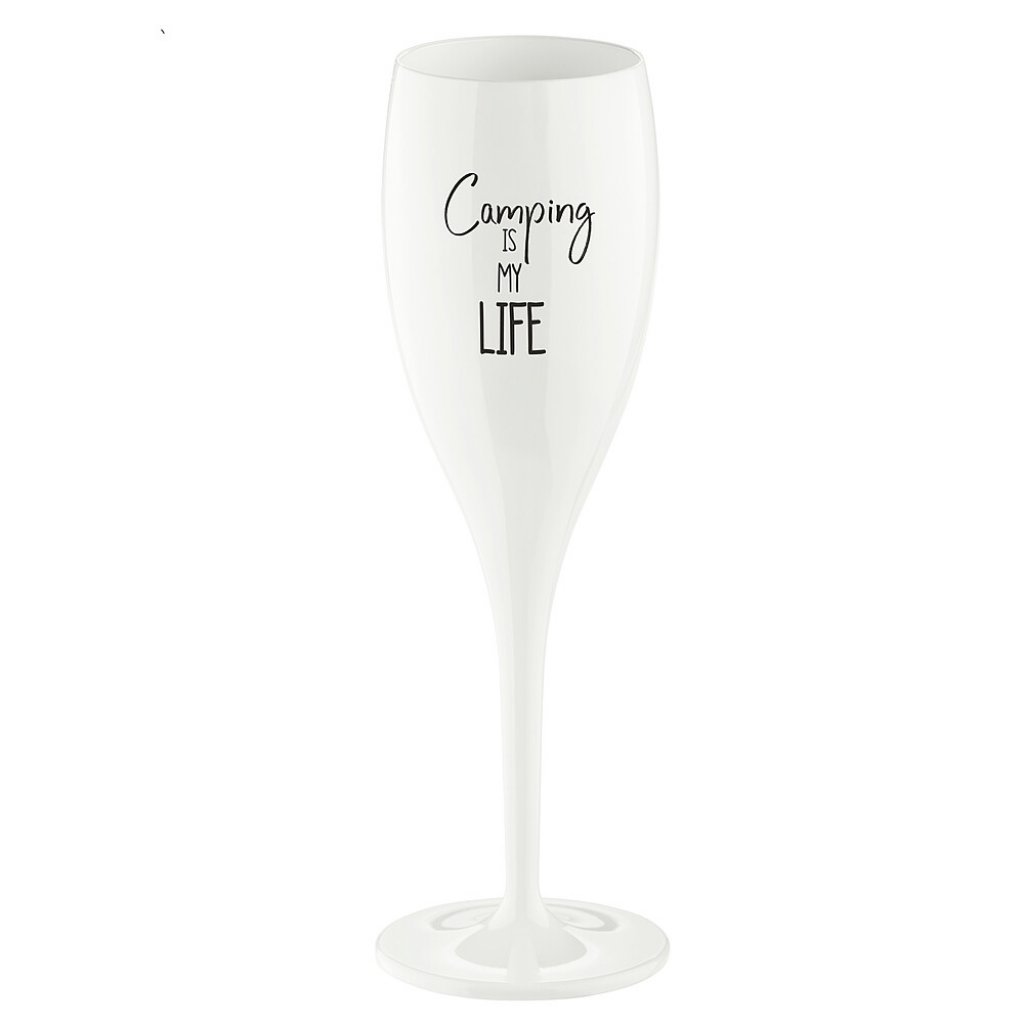 koziol Sektglas koziol CHEERS No. 1 Superglas 100 ml Camping is my life Farbe cotton white