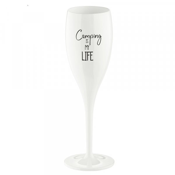 koziol Sektglas koziol CHEERS No. 1 Superglas 100 ml Camping is my life Farbe cotton white