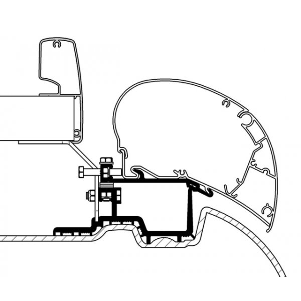 THULE Adapterkit 3-tlg. zu Dachmarkise Thule Omnistor Serie 6/9 Mercedes Sprinter 2006-aktuell