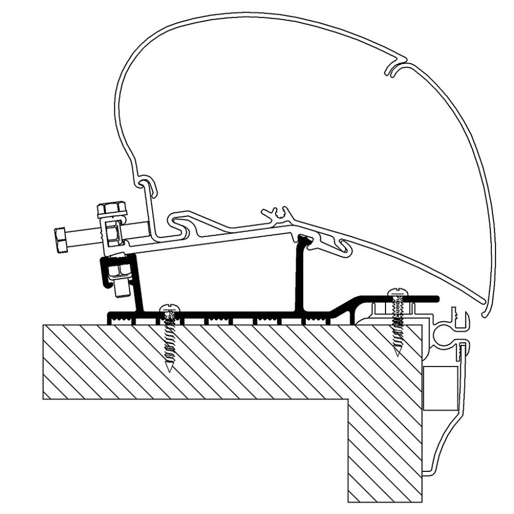 THULE Adapterkit 4-tlg. THULE Omnistor Serie 6/9 passend für Hobby Caravan Roof ab 2009