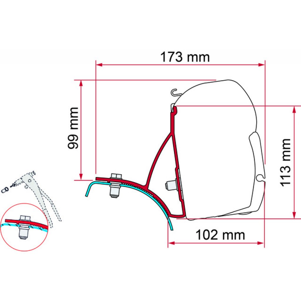 FIAMMA Adapter zu Markise F45Kit passend für  Trafic / Vivaro